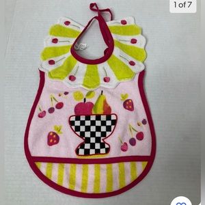 NWT Mackenzie Childs toddler bib “fruit bowl”
